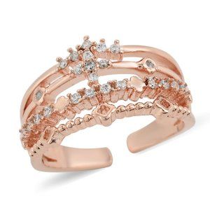 Andante Simulated Diamond Victorian Adjustable Ring